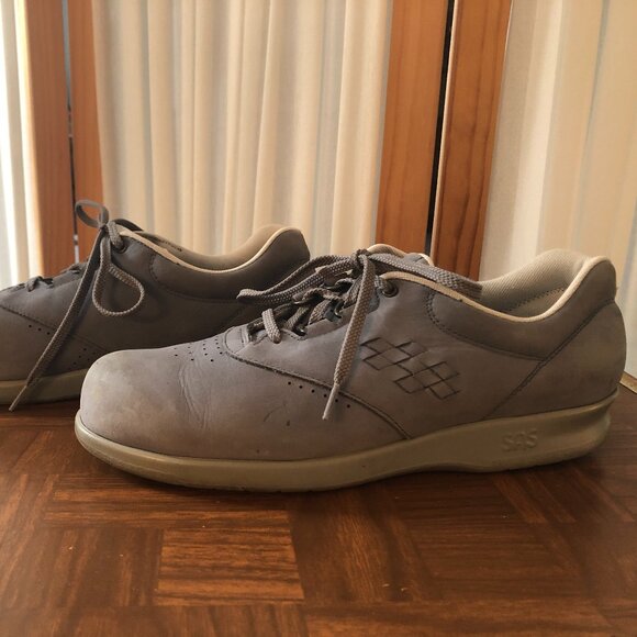 SAS Gray Leather 9 1/2 S Woman's Lace Up Shoes Tripad Comfort - Picture 4 of 6